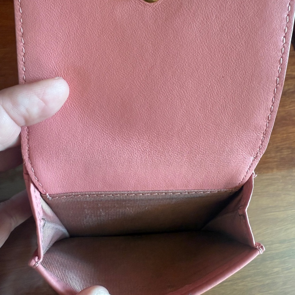 DIOR CARO COMPACT TRIFOLD COMPACT WALLET, PINK CALFSKIN LEATHER - Picture 6 of 14